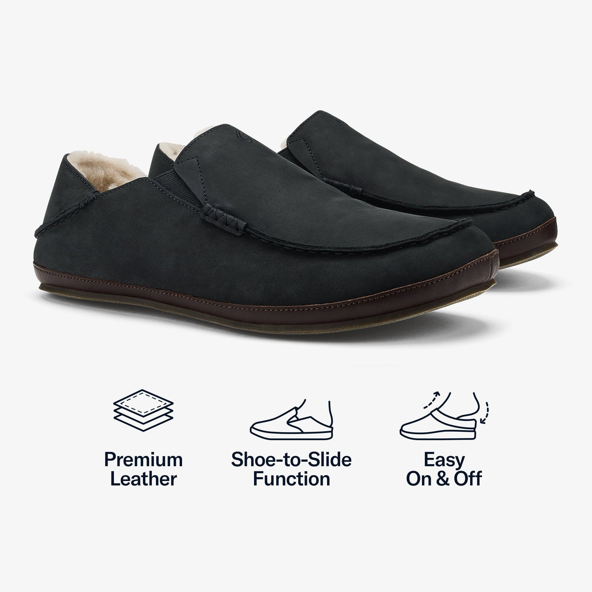 Moloā Slipper - Black / Dk Java